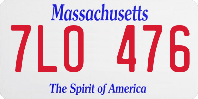 MA license plate 7LO476