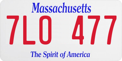 MA license plate 7LO477