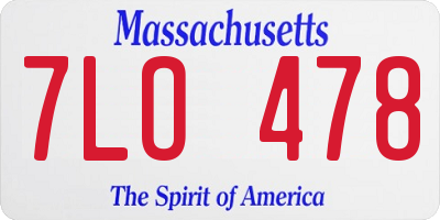 MA license plate 7LO478