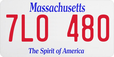 MA license plate 7LO480