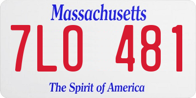 MA license plate 7LO481