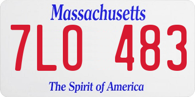 MA license plate 7LO483