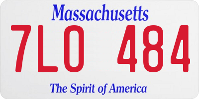 MA license plate 7LO484