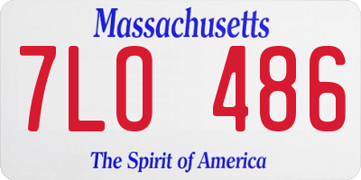MA license plate 7LO486