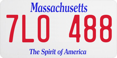 MA license plate 7LO488