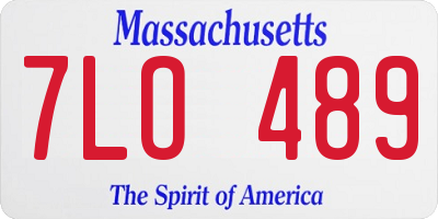 MA license plate 7LO489