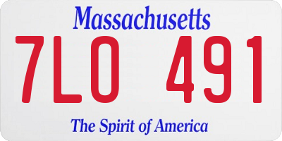 MA license plate 7LO491