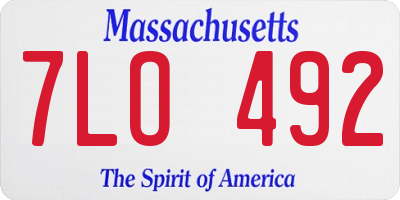 MA license plate 7LO492