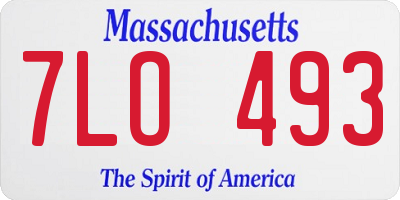 MA license plate 7LO493