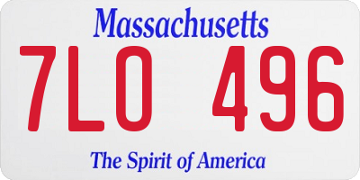 MA license plate 7LO496