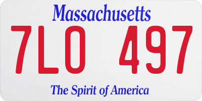 MA license plate 7LO497
