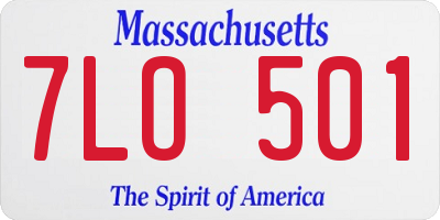MA license plate 7LO501