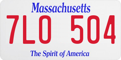 MA license plate 7LO504