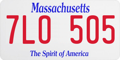 MA license plate 7LO505
