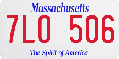 MA license plate 7LO506