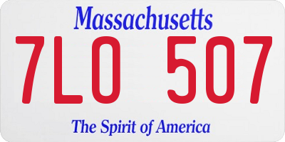 MA license plate 7LO507