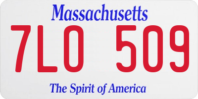MA license plate 7LO509