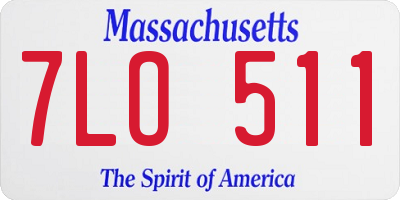MA license plate 7LO511