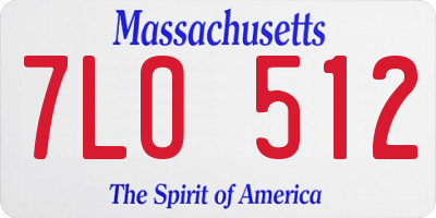 MA license plate 7LO512
