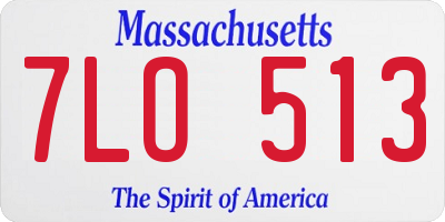 MA license plate 7LO513