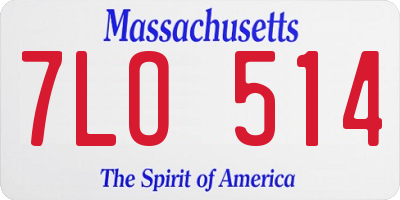 MA license plate 7LO514