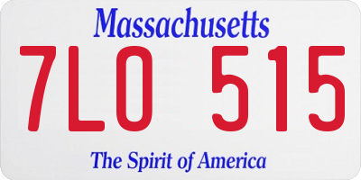 MA license plate 7LO515