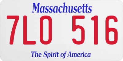 MA license plate 7LO516