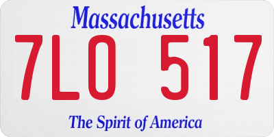 MA license plate 7LO517