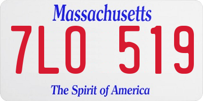 MA license plate 7LO519