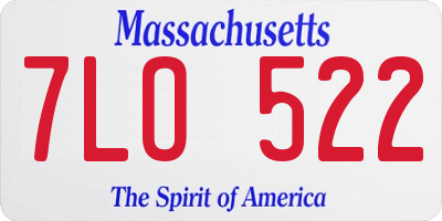 MA license plate 7LO522