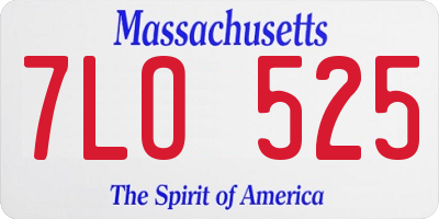 MA license plate 7LO525