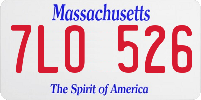 MA license plate 7LO526
