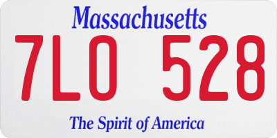 MA license plate 7LO528