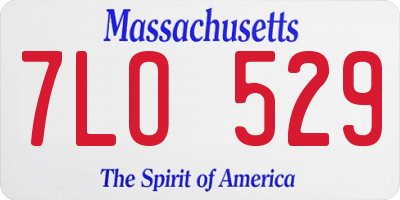 MA license plate 7LO529