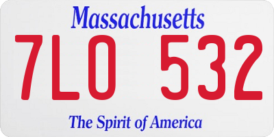 MA license plate 7LO532