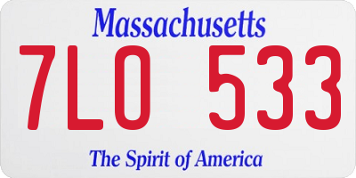 MA license plate 7LO533