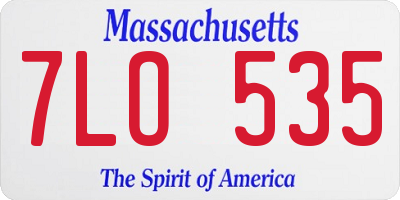 MA license plate 7LO535