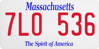 MA license plate 7LO536