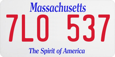 MA license plate 7LO537
