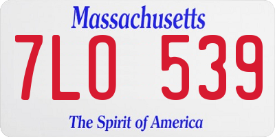MA license plate 7LO539