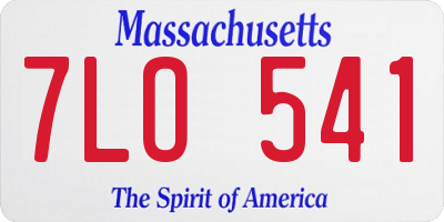 MA license plate 7LO541