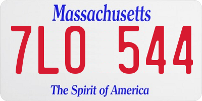MA license plate 7LO544