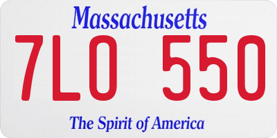 MA license plate 7LO550