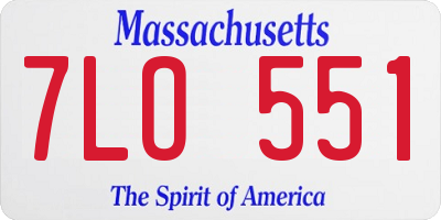 MA license plate 7LO551