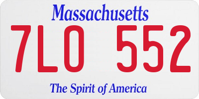 MA license plate 7LO552
