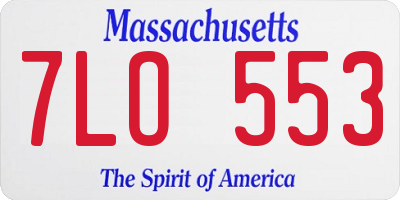 MA license plate 7LO553