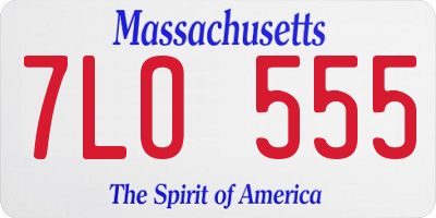 MA license plate 7LO555