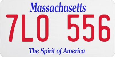 MA license plate 7LO556
