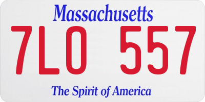 MA license plate 7LO557