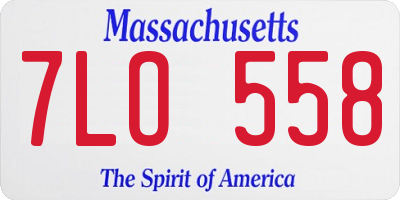 MA license plate 7LO558